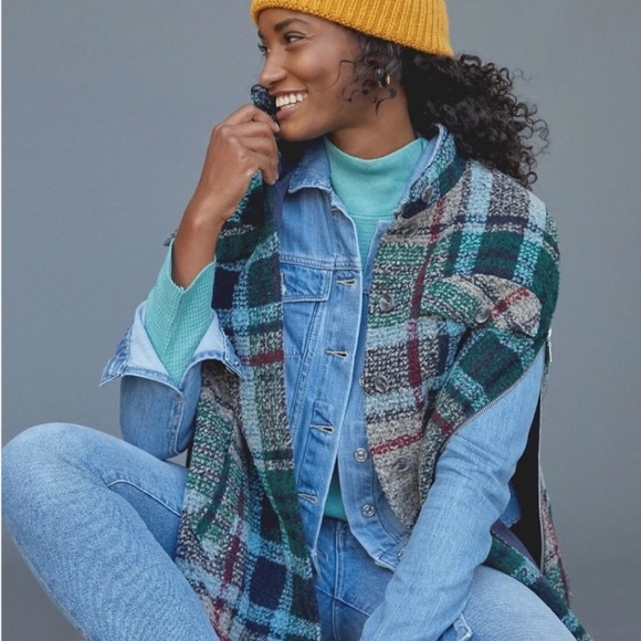 Anthropologie Plaid Capelet One Size - Picture 5 of 5